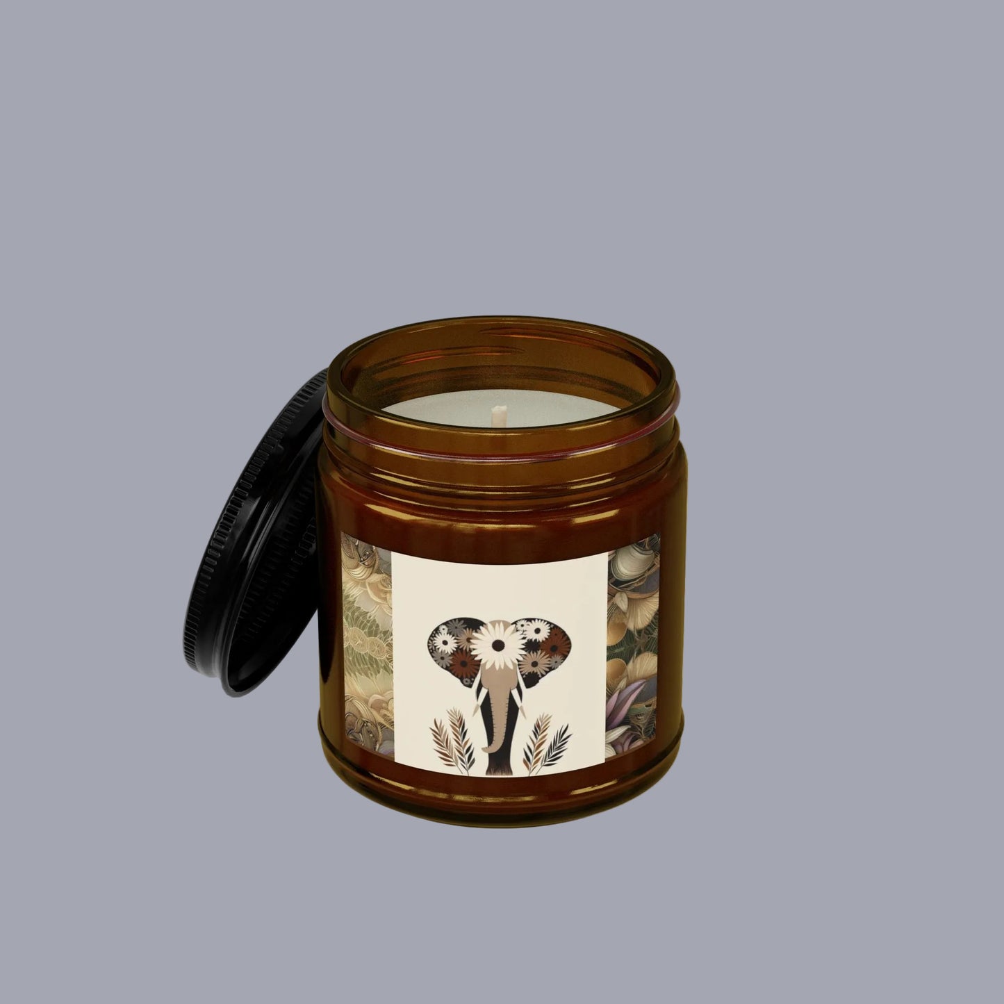Floral honey suckle Soy Candle (4oz & 9oz) – Scented Jar Candle with Black Lid