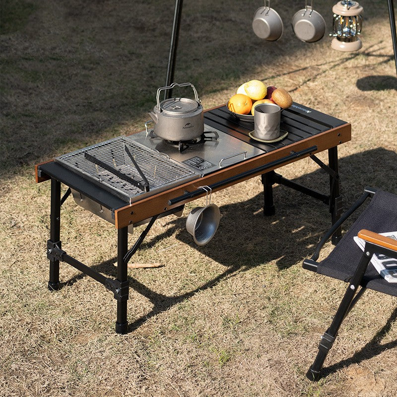 Folding Camping Barbecue Picnic Wood Table
