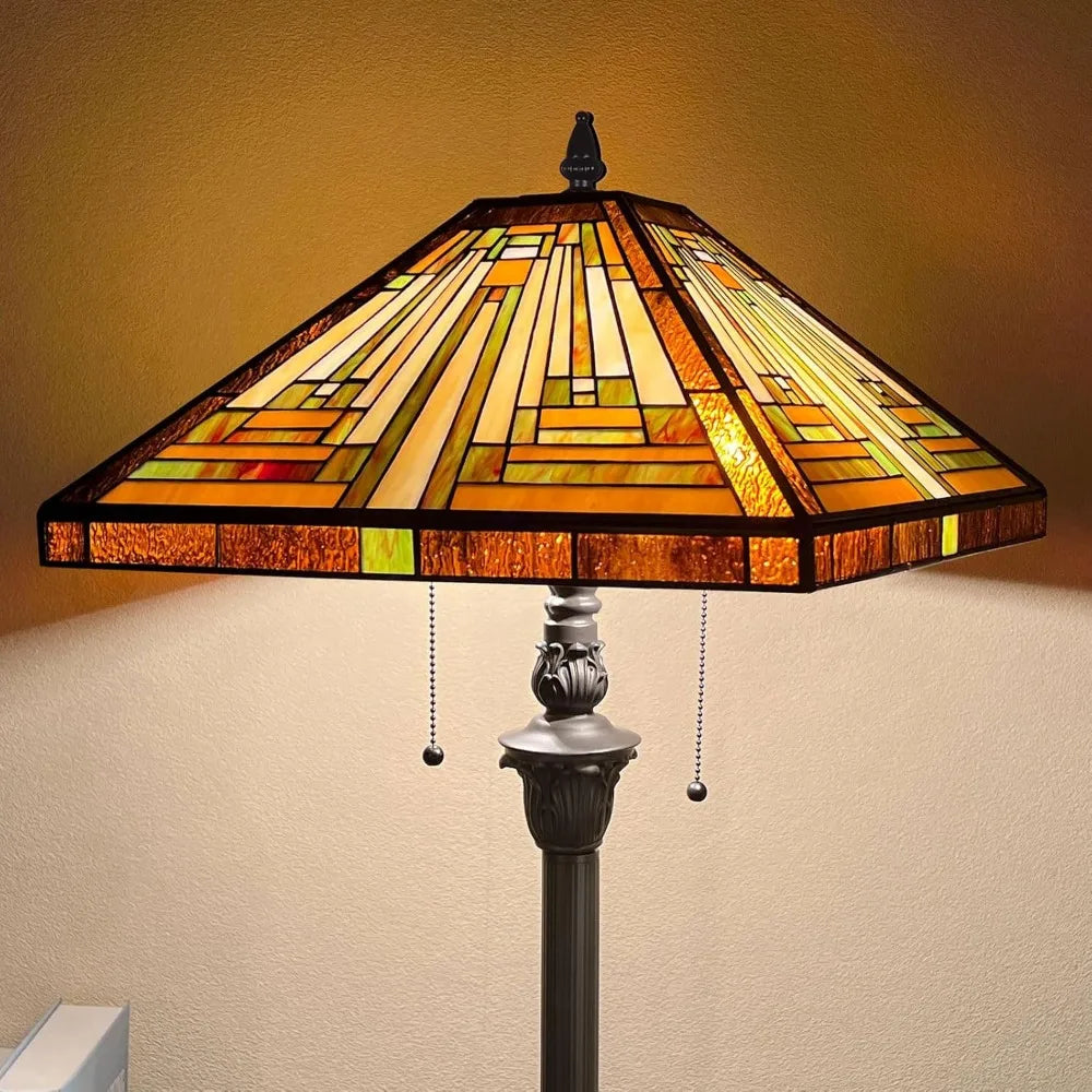 Tiffany Antique Style Stained Glass Standing Light