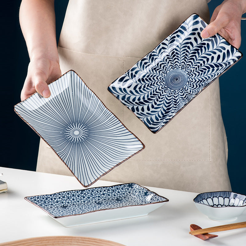 Japanese Blue & White Rice Bowl Ceramic Tableware