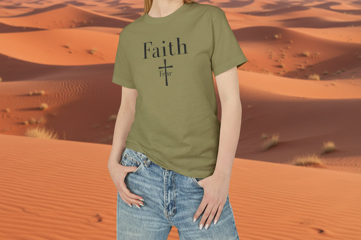 Faith Over Fear T-Shirt | Christian Graphic Tee | Bible Verse Shirt | Spiritual Quote Tee| Faith-Based Apparel