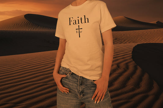 Faith Over Fear T-Shirt | Christian Graphic Tee | Bible Verse Shirt | Spiritual Quote Tee| Faith-Based Apparel