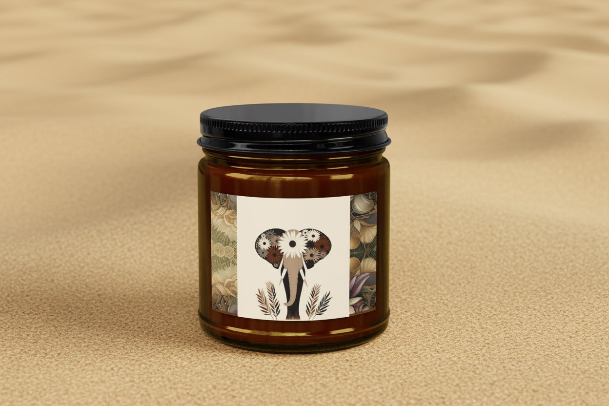 Floral honey suckle Soy Candle (4oz & 9oz) – Scented Jar Candle with Black Lid