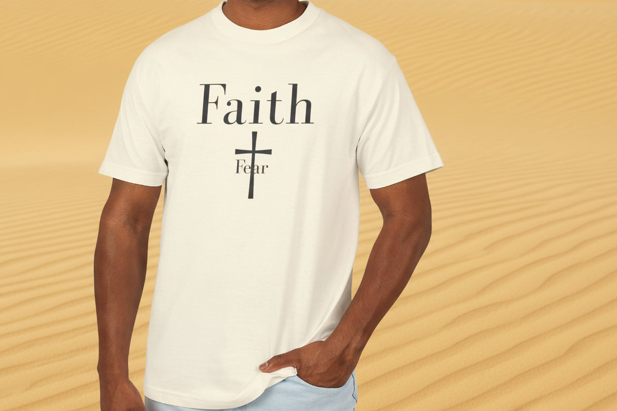 Faith Over Fear T-Shirt | Christian Graphic Tee | Bible Verse Shirt | Spiritual Quote Tee| Faith-Based Apparel