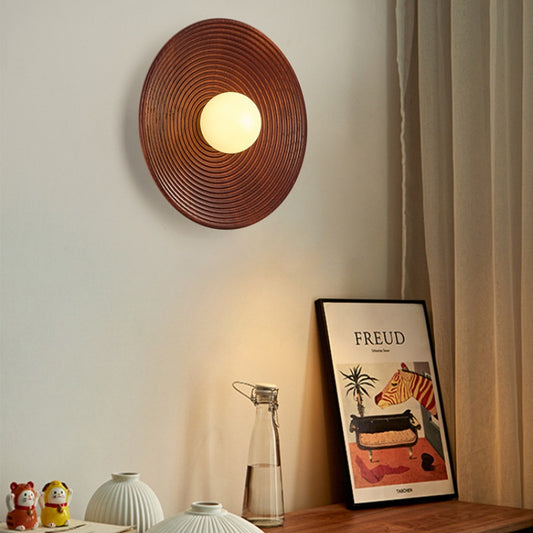 Retro Solid Wood Wall Lamp