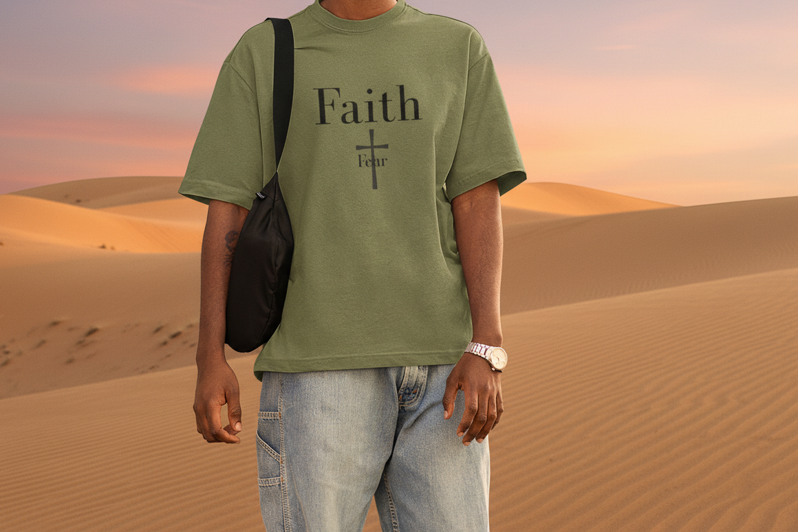 Faith Over Fear T-Shirt | Christian Graphic Tee | Bible Verse Shirt | Spiritual Quote Tee| Faith-Based Apparel