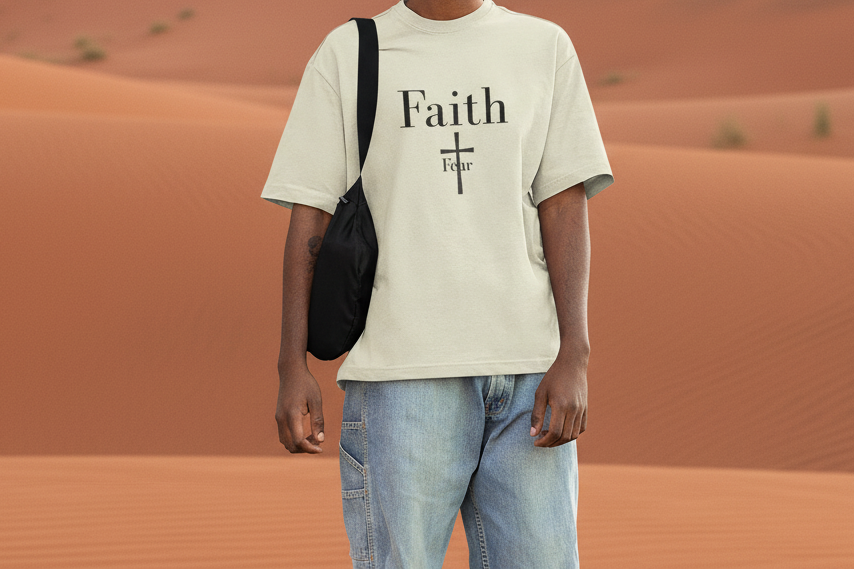Faith Over Fear T-Shirt | Christian Graphic Tee | Bible Verse Shirt | Spiritual Quote Tee| Faith-Based Apparel