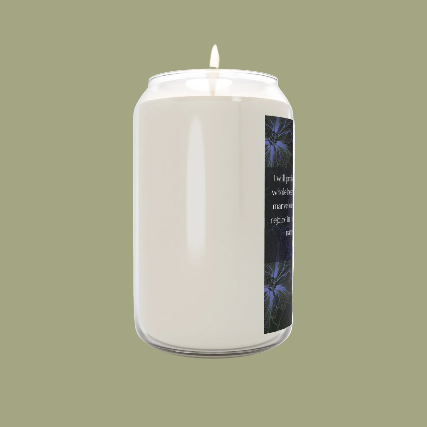 Psalm 9:1 Scripture Scented Soy Candle — 13.75 oz