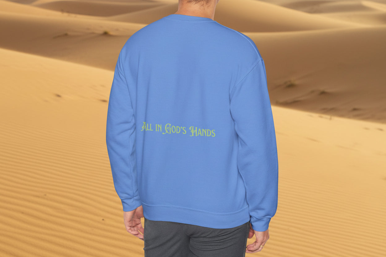 All In Gods Hands Christian Crewneck Sweatshirt,  Pullover, Cozy Spiritual Hoodie