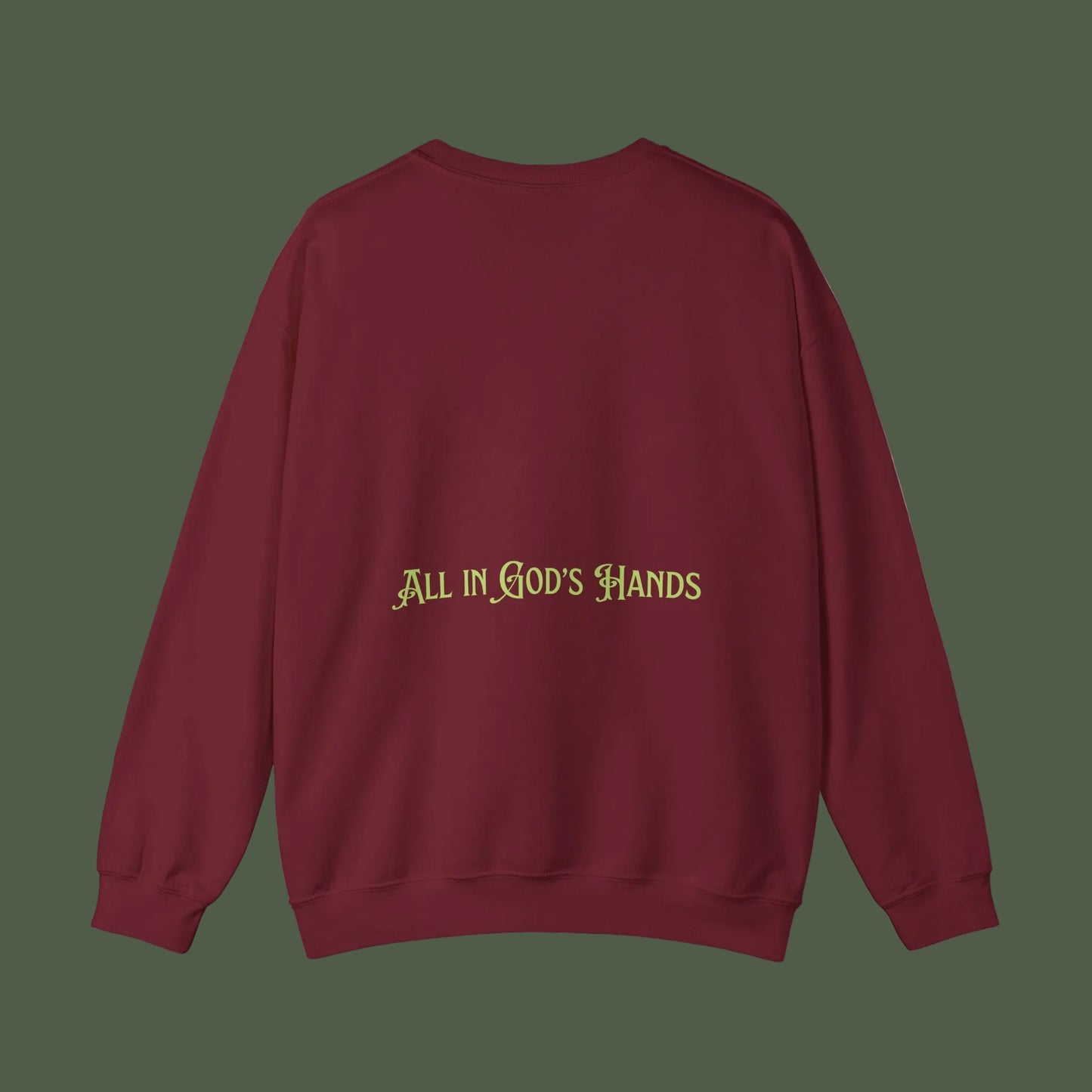 All In Gods Hands Christian Crewneck Sweatshirt,  Pullover, Cozy Spiritual Hoodie
