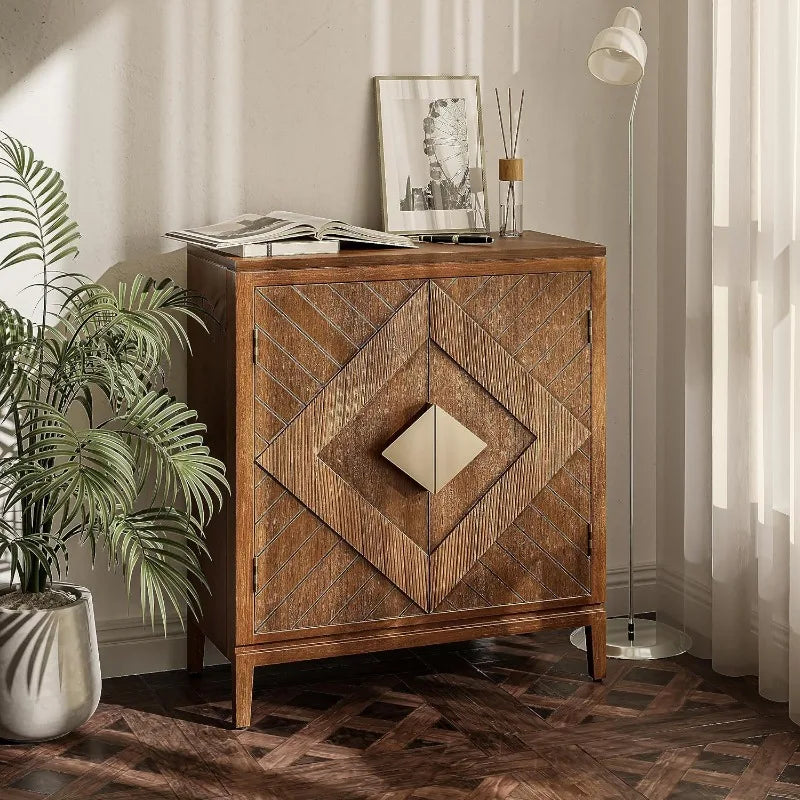 Two door Wood Storage Cabinet