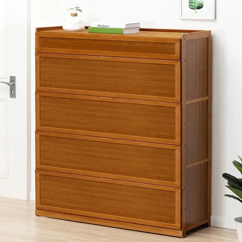 Bamboo Shoe Organizer Cabinet