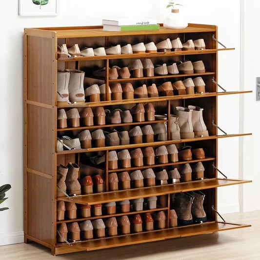 Bamboo Shoe Organizer Cabinet