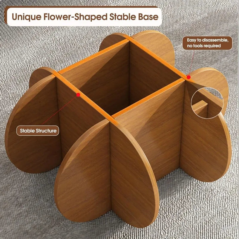 Round Wooden Leg Coffee Table