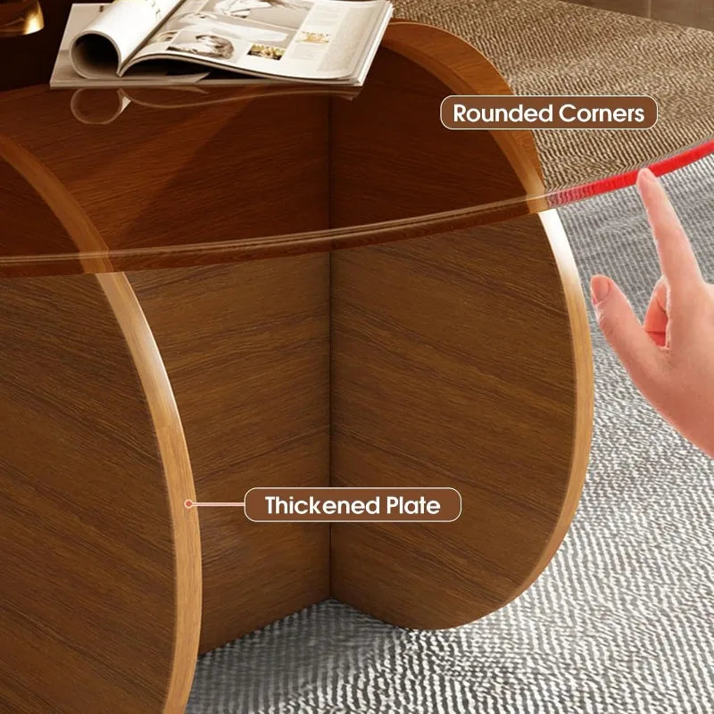 Round Wooden Leg Coffee Table