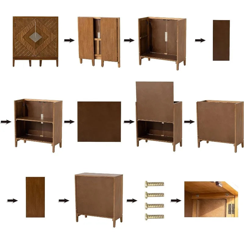 Two door Wood Storage Cabinet