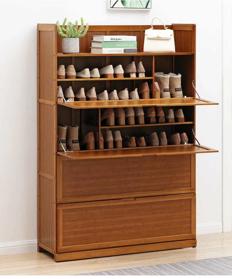 Bamboo Shoe Organizer Cabinet