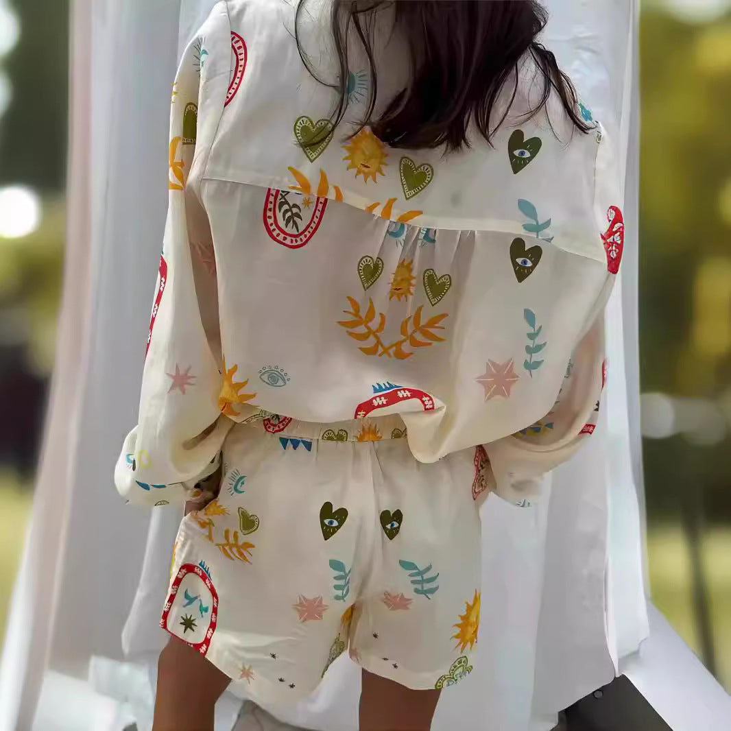 Linen Cardigan Shorts Set